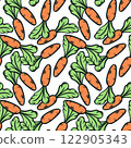 Carrot seamless pattern vector illustration. 122905343