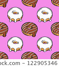 Donut colorful seamless pattern vector illustration. 122905346