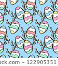 Easter egg seamless pattern vector illustration. 122905351