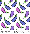 Eggplant seamless pattern vector illustration. 122905352