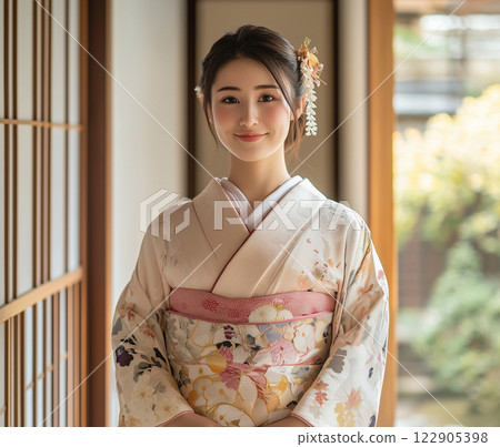A young lady in kimono 122905398