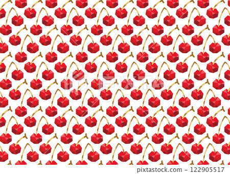 櫻桃的幾何無縫圖案 122905517