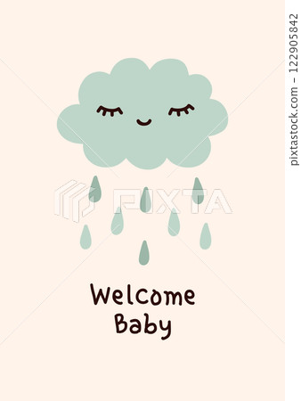 Cute baby shower card Cute baby shower card 122905842