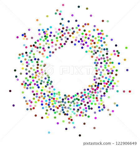 Round frame made of colorful dots 122906649