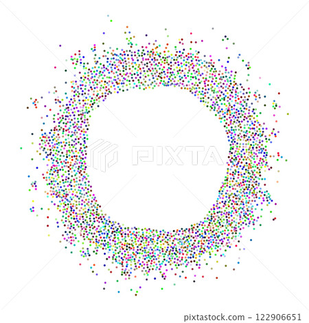Round frame made of colorful dots Round frame made of colorful dots 122906651