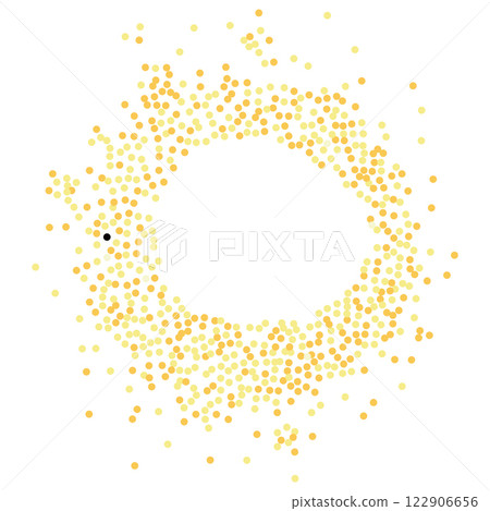 Round frame of golden glitter dots Round frame of golden glitter dots 122906656