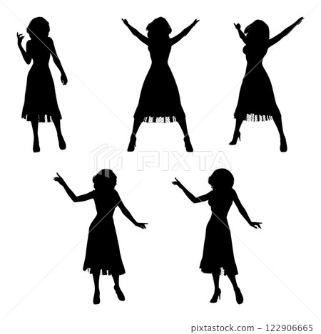 Silhouette of Dancing Woman Silhouette of Dancing Woman 122906665