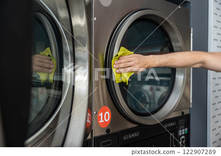 Close up of a drum container of a washing machine Close up of a drum container of a washing machine 122907289