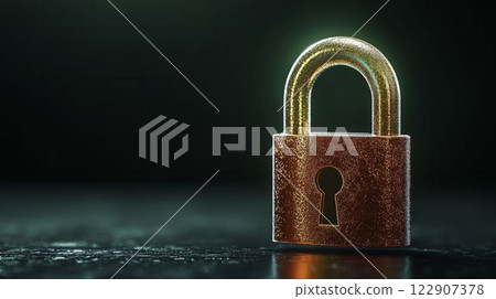 Digital Padlock Symbolizing Cybersecurity Concept for Protection 122907378