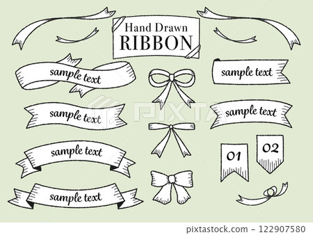 手繪絲帶框架集 122907580