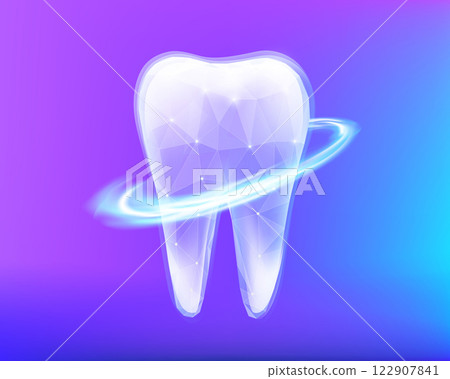 Human tooth close-up with light beam around Human tooth close-up with light beam around 122907841
