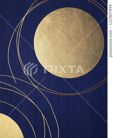 Elegant and abstract wallpaper and background material inspired by the moon (Japanese style, Japanese pattern) 122907944