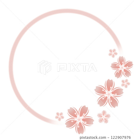 橙色櫻花和圓形框架 橙色櫻花和圓形框架 122907976