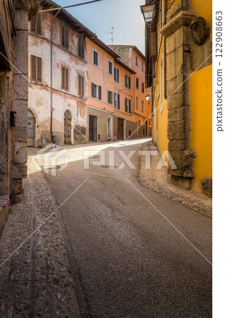 The winding narrow streets, stairs and charming architecture of Spoleto The winding narrow streets, stairs and charming architecture of Spoleto 122908663