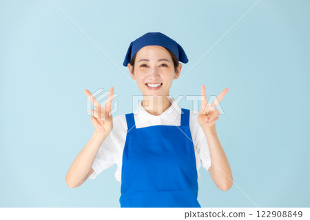 女士圍裙兼職臨時工作雙件套 122908849