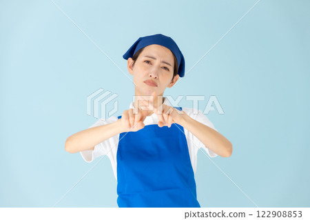 Woman, apron, part-time job, divorce Woman, apron, part-time job, divorce 122908853