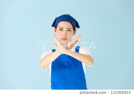 Woman, apron, part-time job, divorce Woman, apron, part-time job, divorce 122908855