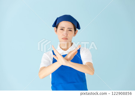 Woman, apron, part-time job, divorce Woman, apron, part-time job, divorce 122908856