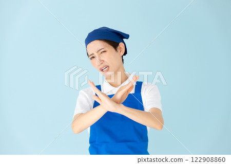 Woman, apron, part-time job, divorce 122908860