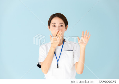 女人，白大褂，護士，醫務，驚訝 122909025