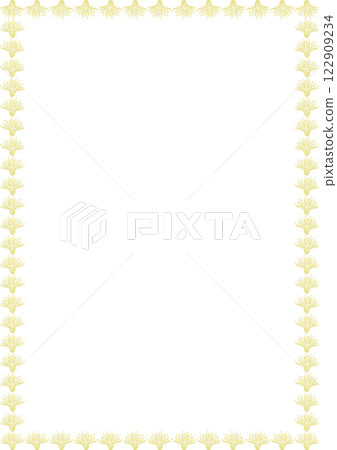 Rectangular border frame template with flourish decoration. Yellow cornflower garland elements Rectangular border frame template with flourish decoration. Yellow cornflower garland elements 122909234