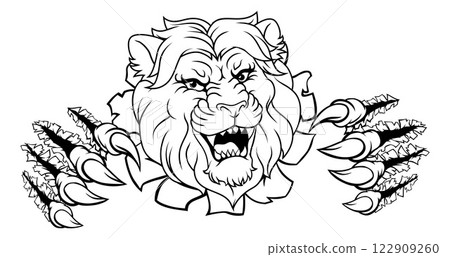Lion Animal Sports Team Cartoon Mascot Lion Animal Sports Team Cartoon Mascot 122909260
