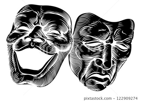 Theater Or Theatre Drama Comedy And Tragedy Masks 122909274