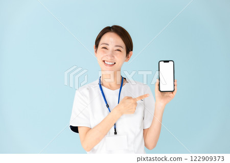 女人，白大褂，護士，醫護，智慧型手機 122909373