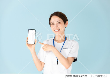 女人，白大褂，護士，醫護，智慧型手機 122909382