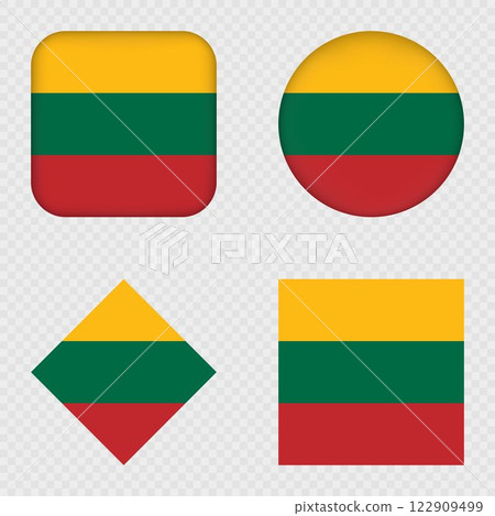 Lithuania Flag Icons Pack. Vector illustration. 122909499
