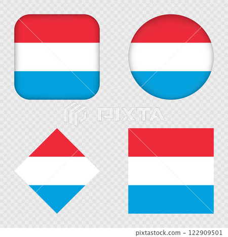 Luxembourg Flag Icons Pack. Vector illustration. Luxembourg Flag Icons Pack. Vector illustration. 122909501