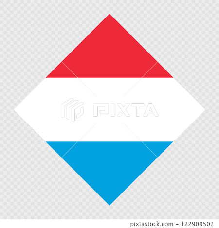 Luxembourg rhombus flag. Vector illustration. Luxembourg rhombus flag. Vector illustration. 122909502