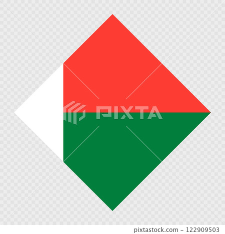 Madagascar rhombus flag. Vector illustration. Madagascar rhombus flag. Vector illustration. 122909503