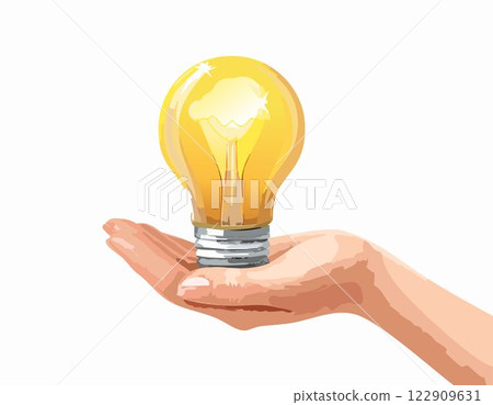 Innovation and energy concept of hand hold a light bulb 122909631