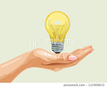 Innovation and energy concept of hand hold a light bulb Innovation and energy concept of hand hold a light bulb 122909633