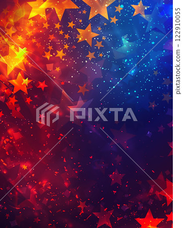 Party helium star balloons for event design on blue background. Birthday wallpaper for design 122910055