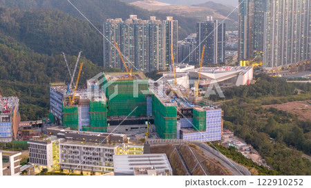Feb 9 2025 Urban Construction Site and Core Framework Facing Hillside 122910252