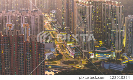 Feb 9 2025 Brightly Lit Evening Cityscape With High Rise Buildings 122910254