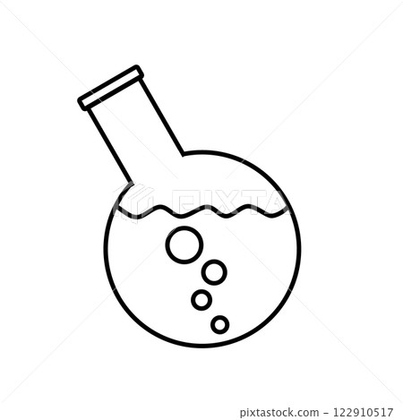 圓底燒瓶，液體中冒著氣泡 122910517