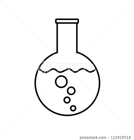 圓底燒瓶，液體中冒著氣泡 122910518