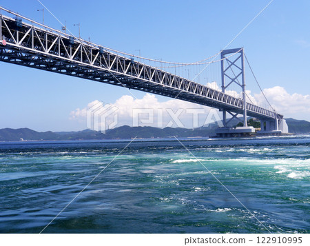 從觀光船上欣賞吊橋和漩渦 從觀光船上欣賞吊橋和漩渦 122910995