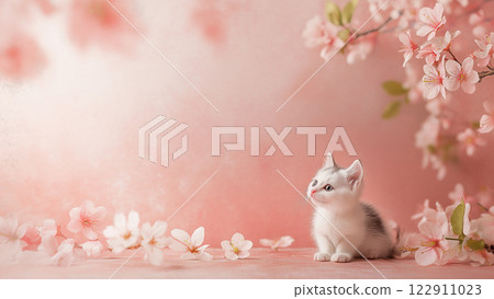 cat, pussy, cherry blossom viewing 122911023