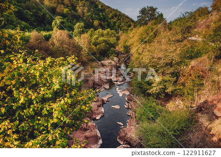 Toplodolska River Flowing in Red Rock Canyon 122911627