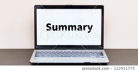 Summary The text of the summary is displayed on the PC screen. [Web page material] 122911773