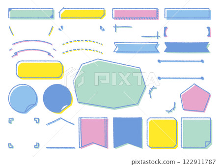 Hand drawn pop headline set 122911787