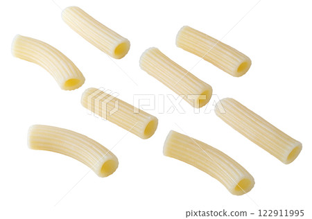 Traditional italian pasta Boil until cooked isolated over white background. 122911995