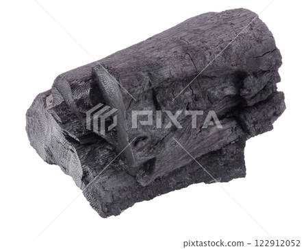 Natural wood charcoal Isolated on white background 122912052