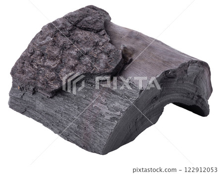 Natural wood charcoal Isolated on white background 122912053