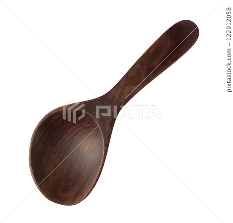 Wooden  scoop isolated on white background 122912058