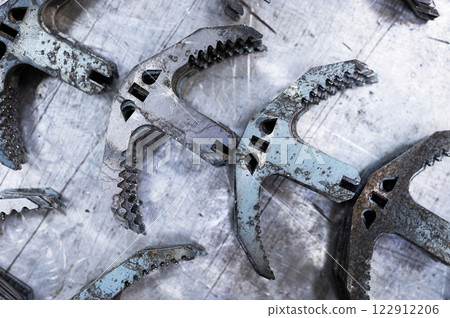 Cut metal parts for various industries. Many identical metal products. 122912206
